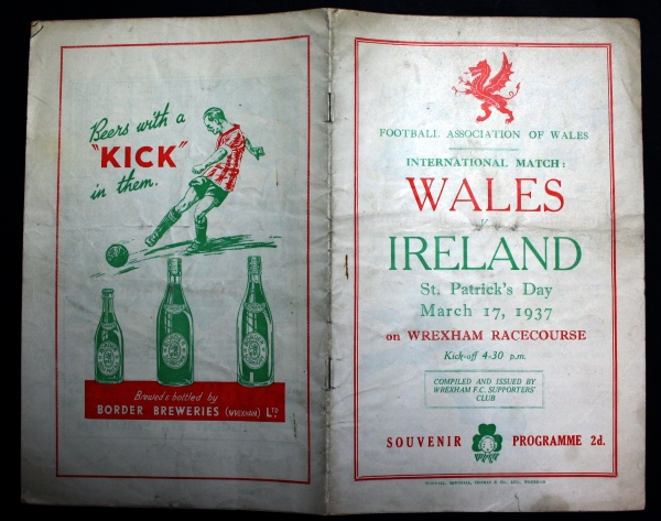 Wales v Ireland - March 1937 Official Programme