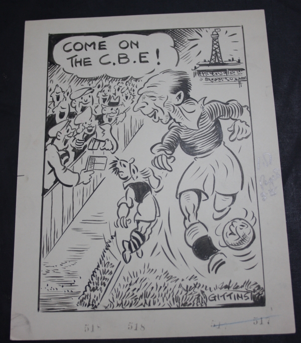 Harold Gittins Stanley Matthews Cartoon