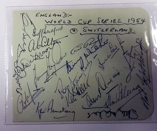 England Autograph Card - 1954 World Cup