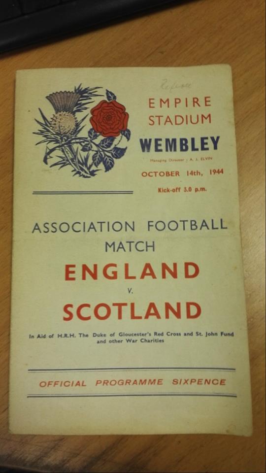England v Scotland 1944 Signed Programme