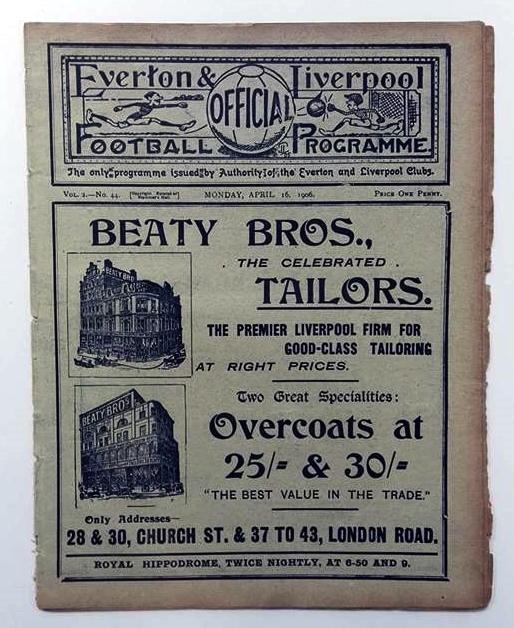 Everton v Manchester City April 1906 Official Programme
