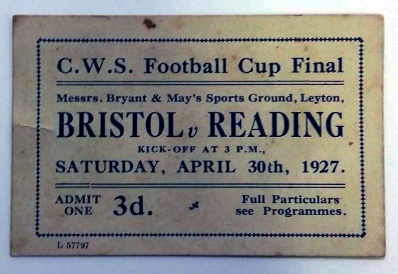 Bristol v Reading CWS Cup Final 1927 Ticket