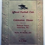 Signed Arsenal Celebration Dinner Menu December 1930 Front