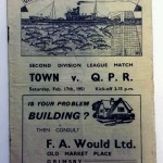 Signed Grimsby Town v QPR Programme February 1951 Front