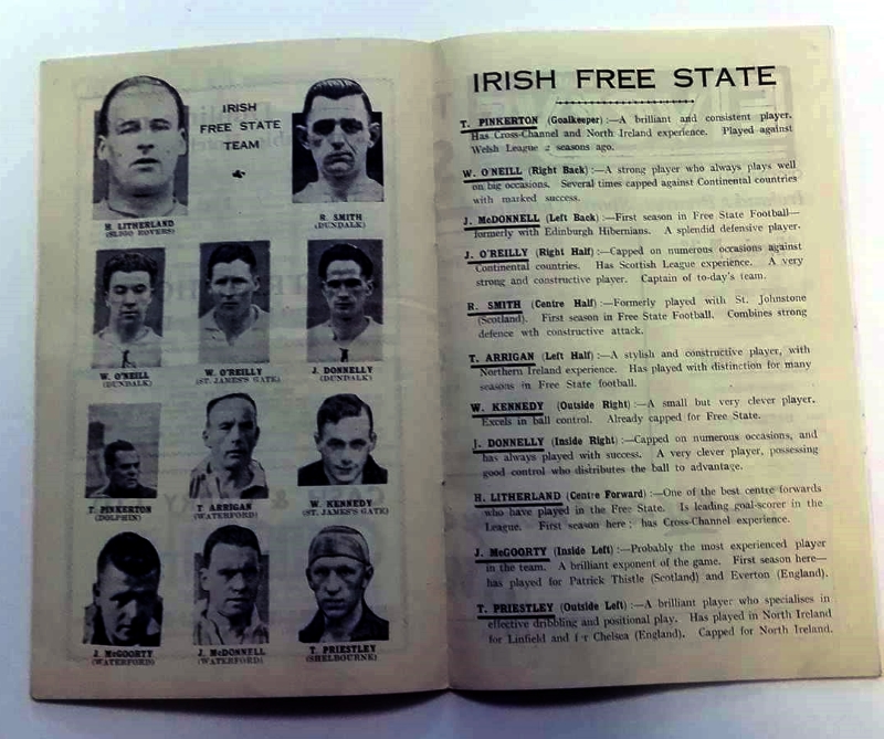 Yugoslavia vs Irish Free State March 1937 Programme Inner