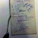 Signed Manchester United Menu 1971 Front