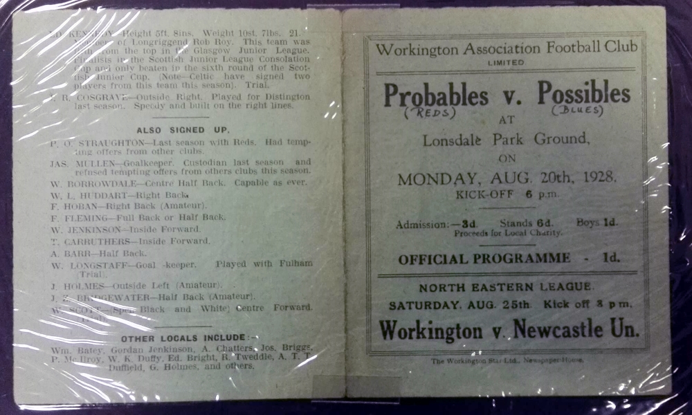 Workington FC programme collector