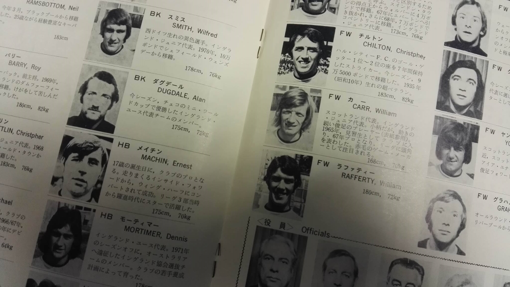Japan XI vs Coventry City City June 1972 Programme Inner