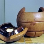 Leather Football Style Tobacco Jar Top Removed