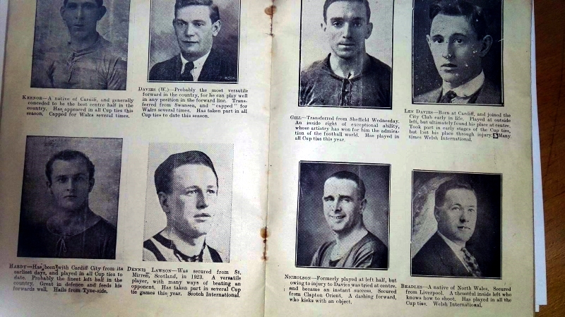 Cardiff City FA Cup Final 1925 Souvenir Programme Players