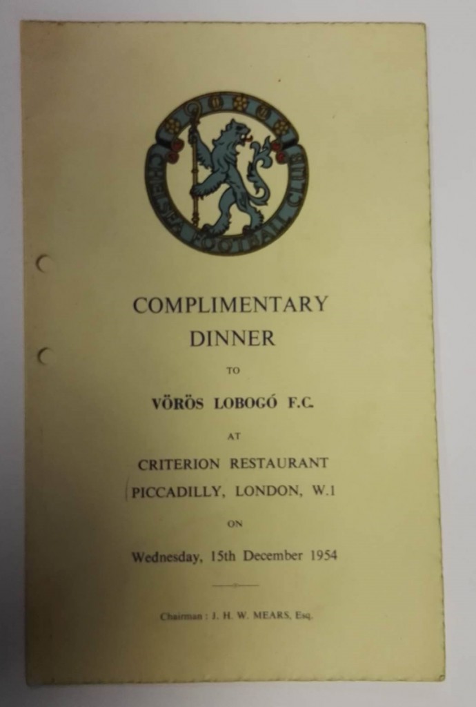 Vörös Lobogó SE Signed Menu 1954