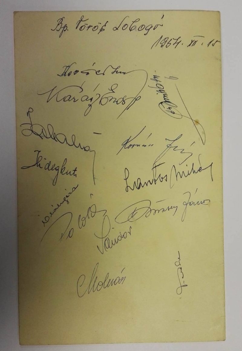Vörös Lobogó SE Signed Menu 1954 Rear