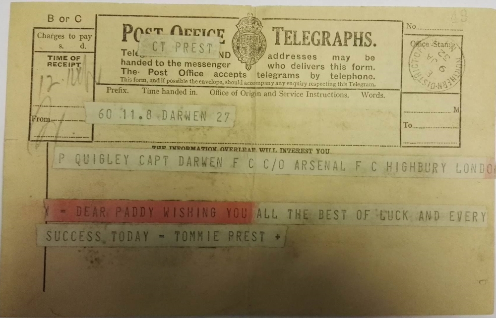 Darwen FC vs Arsenal FA Cup 1932 - Telegraph 1