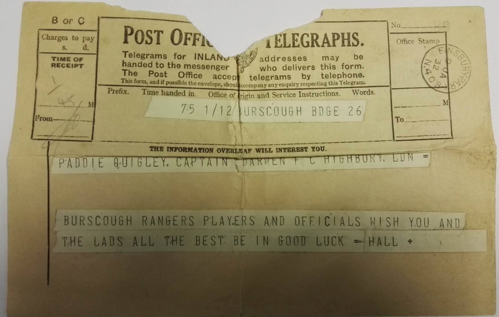Darwen FC vs Arsenal FA Cup 1932 - Telegraph 4