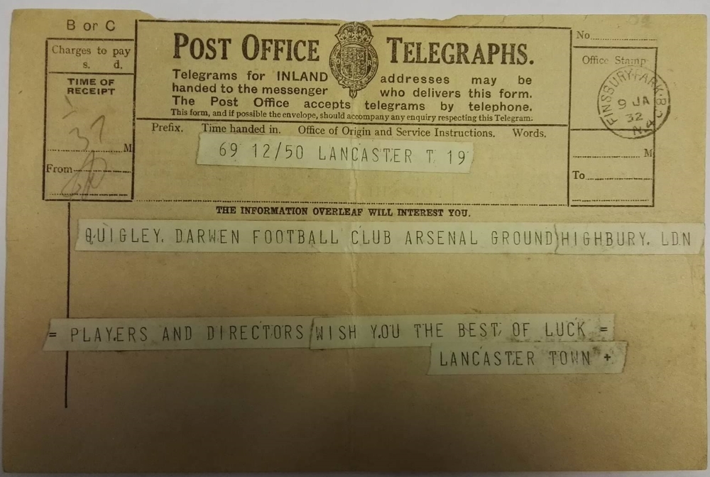 Darwen FC vs Arsenal FA Cup 1932 - Telegraph 7