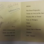 France vs Spain 1958 Signed Menu Signs Inner