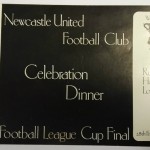 Newcastle United League Cup Final Dinner Menu 1976 Front