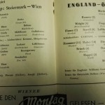 Austria vs England Programme Inner 3 May 1952