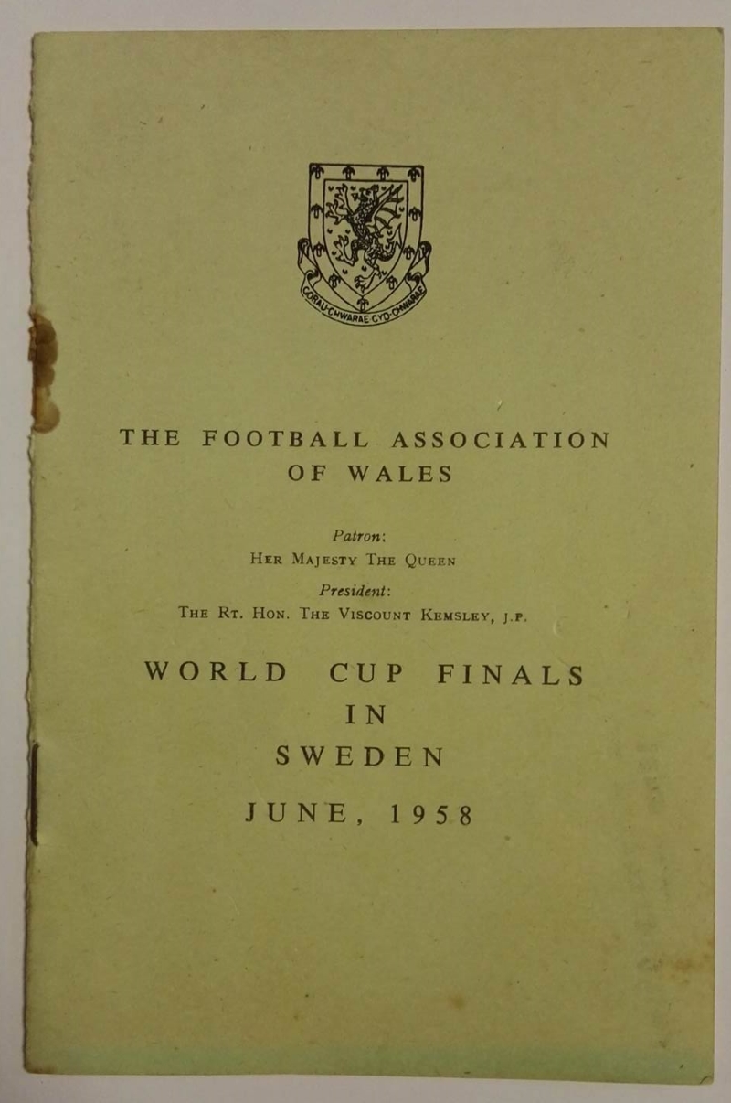 Colin Webster World Cup 1958 Wales Items - Booklet Front