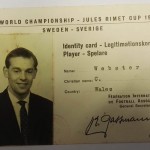 Colin Webster World Cup 1958 Wales Items - ID Card