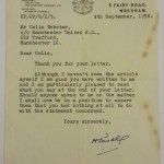 Colin Webster World Cup 1958 Wales Items - Letter