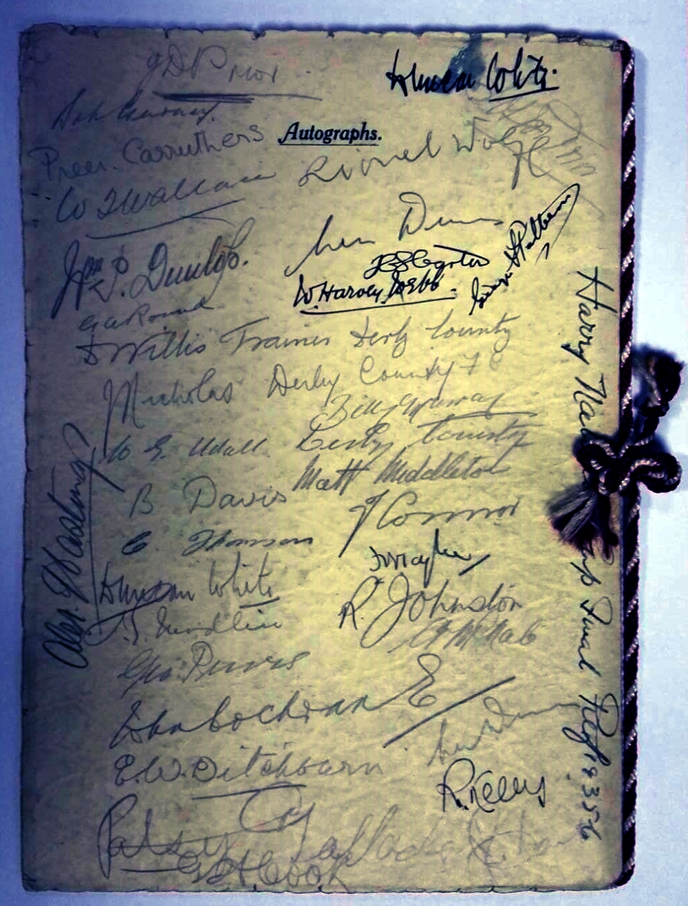 Sunderland AFC Signed Dinner Menu 1936 Rear