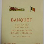 Wales vs Belgium Signed Banquet Menu 1949 - Front