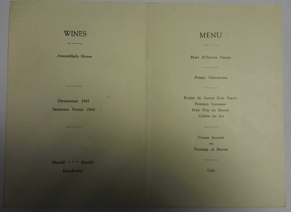 Wales vs Belgium Signed Banquet Menu 1949 - Inner