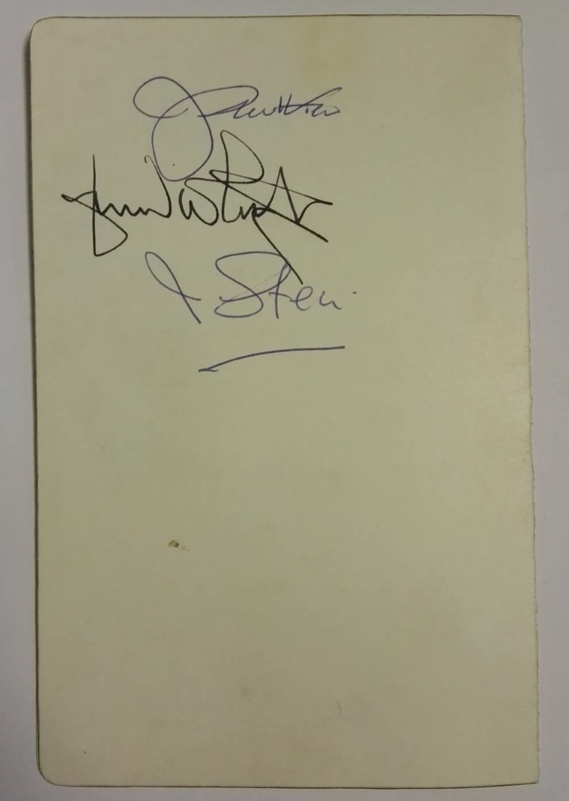 Celtic Presentation Dinner Menu 1972 Signed Rear