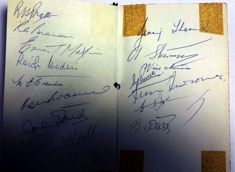 West Ham Challenge Cup Winners Dinner Menu 1964 Signed Inside Rear
