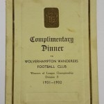 Wolves Division II Winner Menu 1932 Signed Front