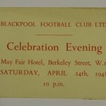 FA Cup Final 1948 Blackpool Dinner Ticket