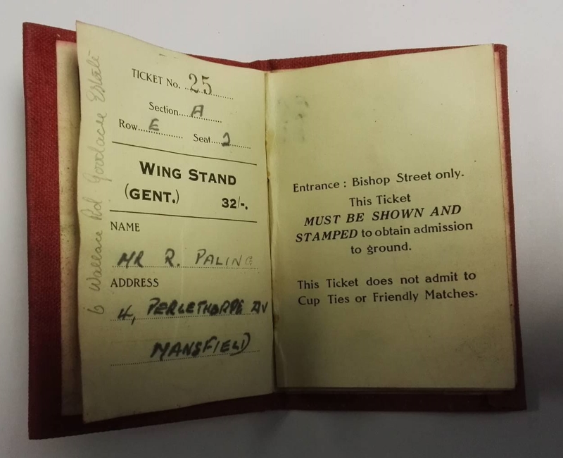 Mansfield Town Season Ticket 1939-40 Inner