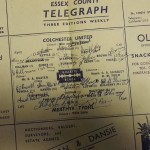 Colchester United vs Merthyr Tydfil Signed Programme 1949 inner