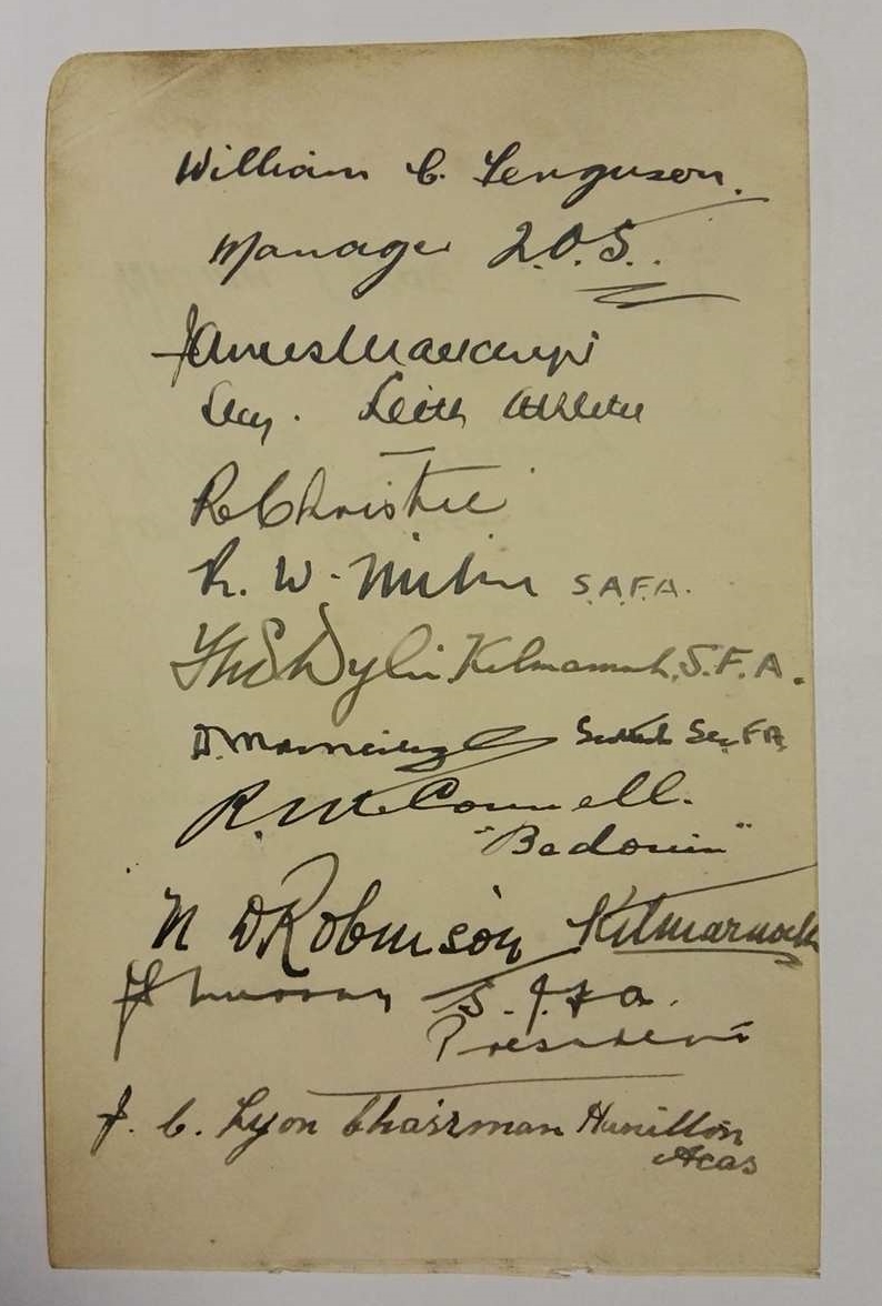 Ayr United Autographs c.1930 - officials plus other clubs players