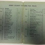Derby County FC Fixture List 1934-35 inner
