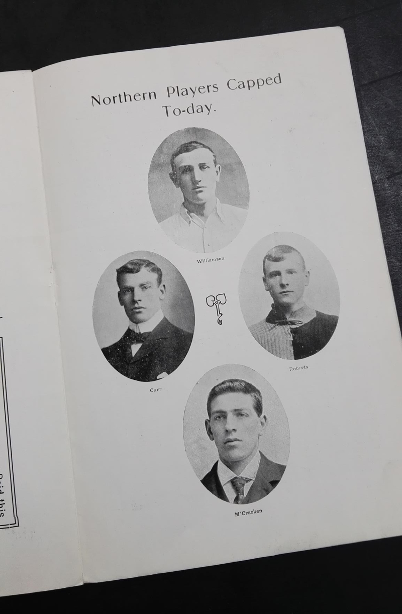 England vs Ireland Programme February 1905 - debutants