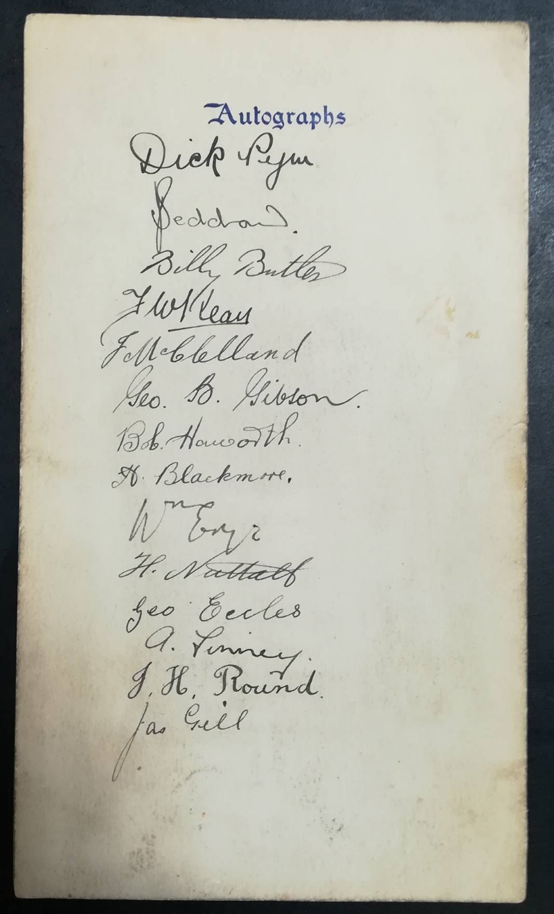 FA Cup Final 1929 Dinner Menu - Signed By Bolton - rear