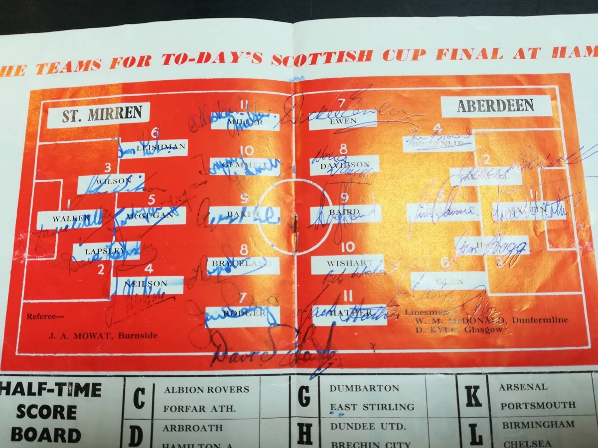 Scottish Cup Final 1959 Signed Programme - sigs