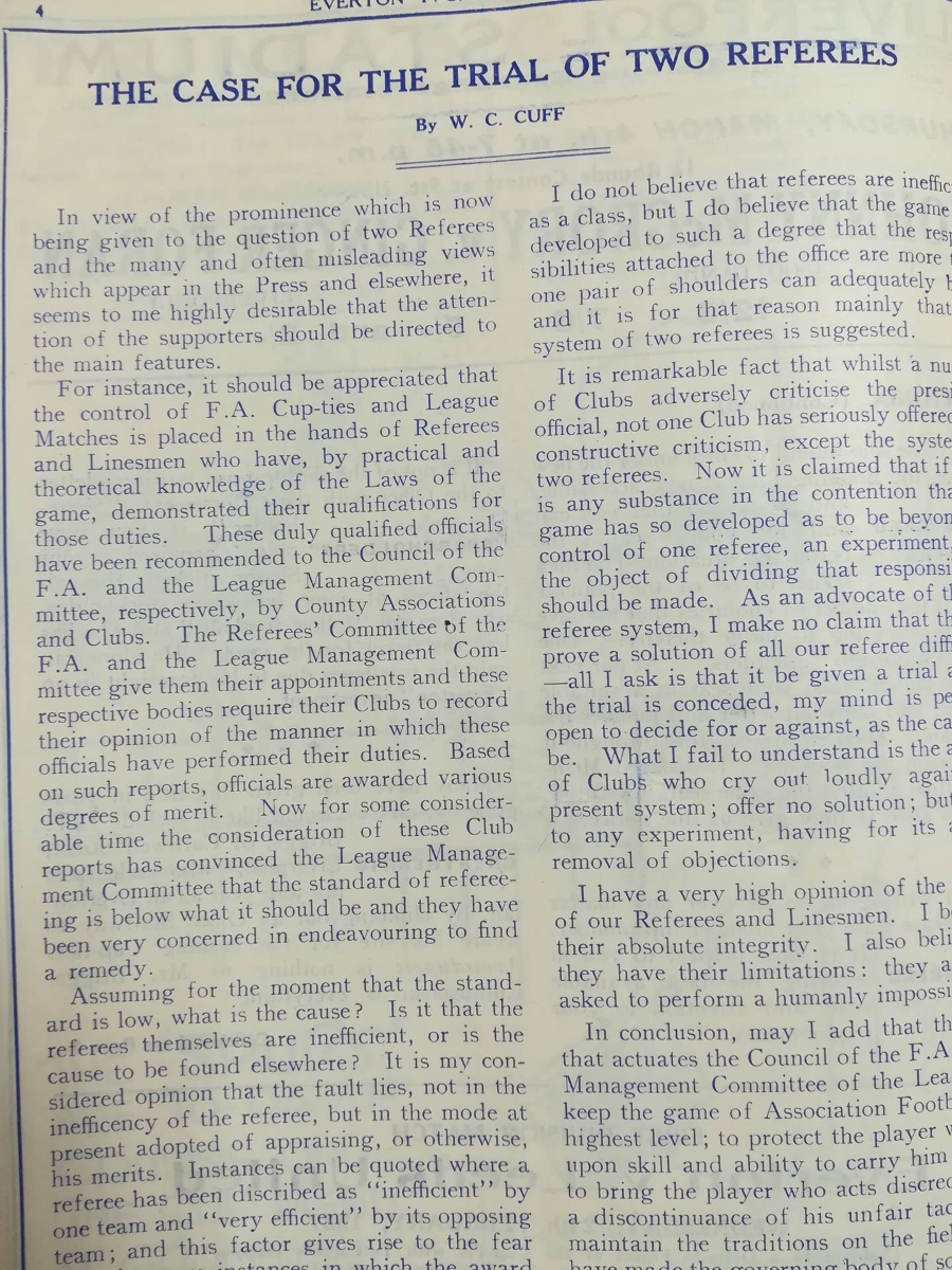 Everton vs Tottenham Programme February 1937 - story