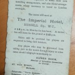 Amateurs vs Professional October 1913 Itinerary - Rear