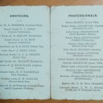 Amateurs vs Professional October 1913 Itinerary - Squads