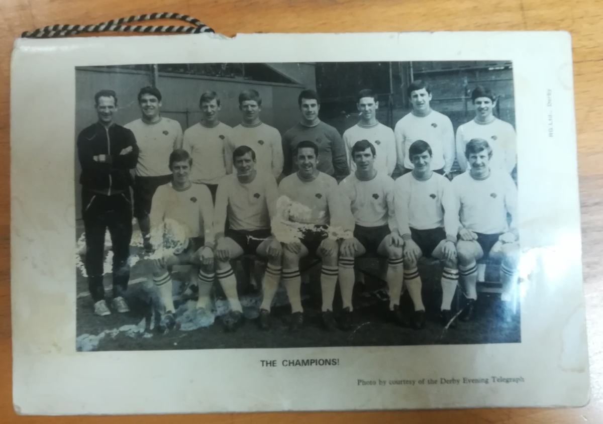 Signed Derby County League Winner Dinner Menu 1969 - Team