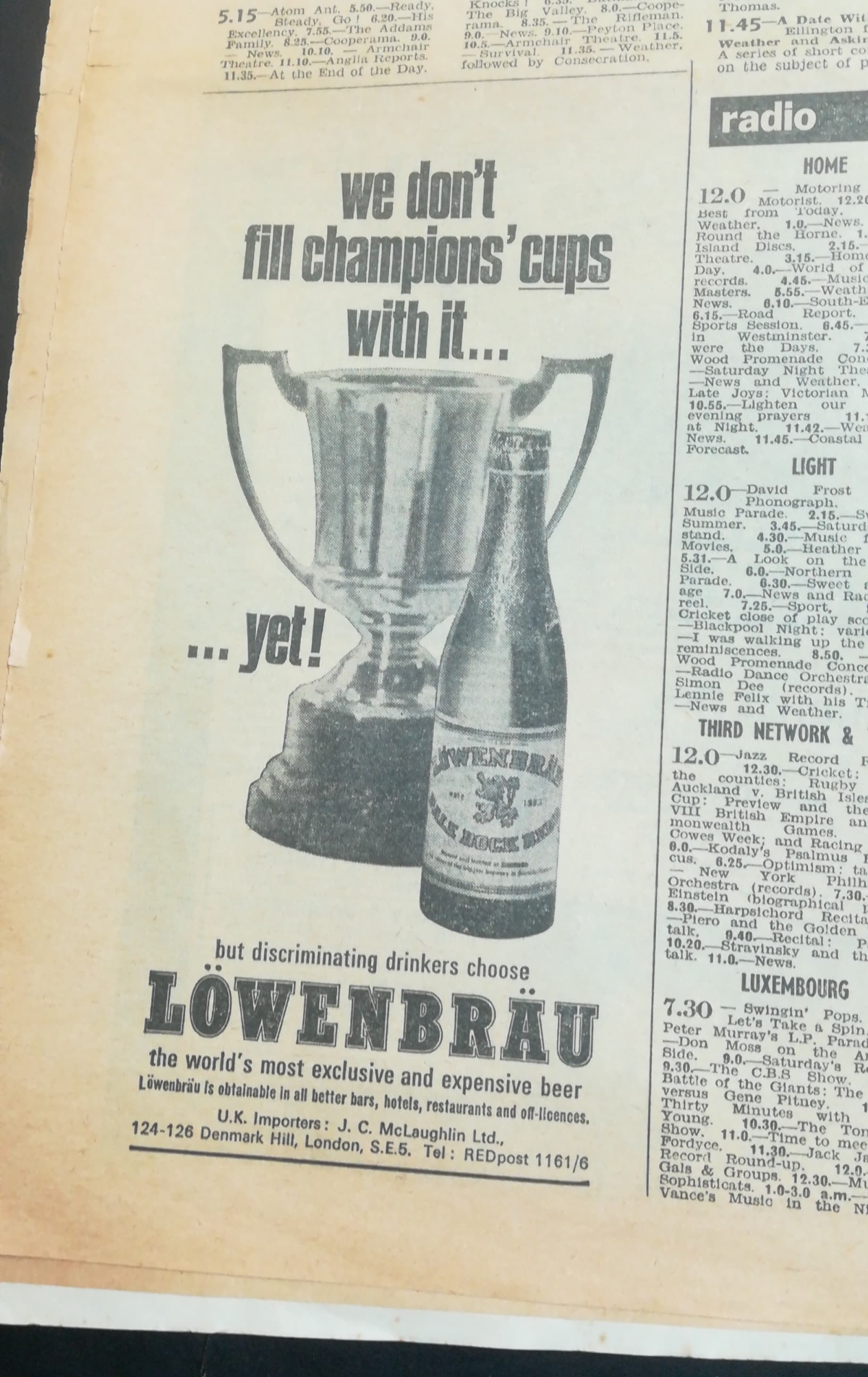 Evening Standard - World Cup Final 1966 Special Edition - Lowenbrau