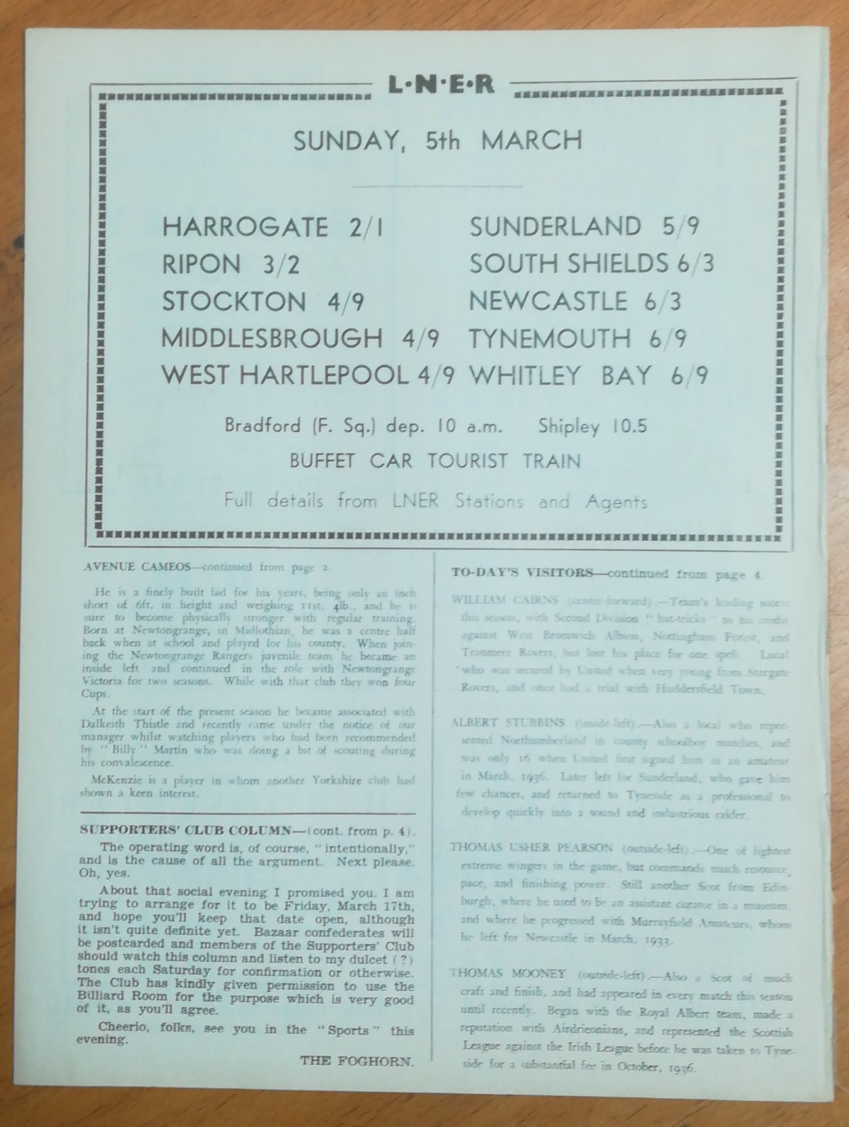 Bradford vs Newcastle March 1939 - Rear