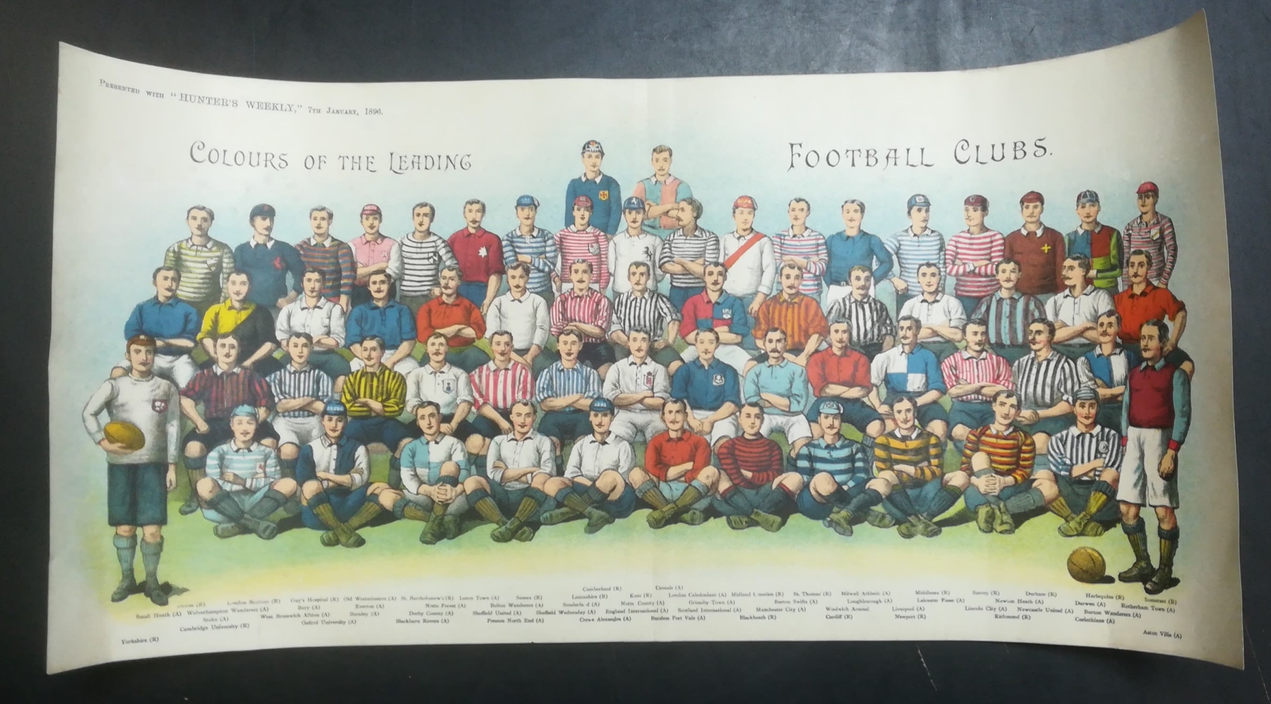 Colours of the leading football clubs 1896