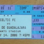 Alan Thompson's Celtic vs Chivas of Guadalajara Matchworn Shirt - Matching Ticket