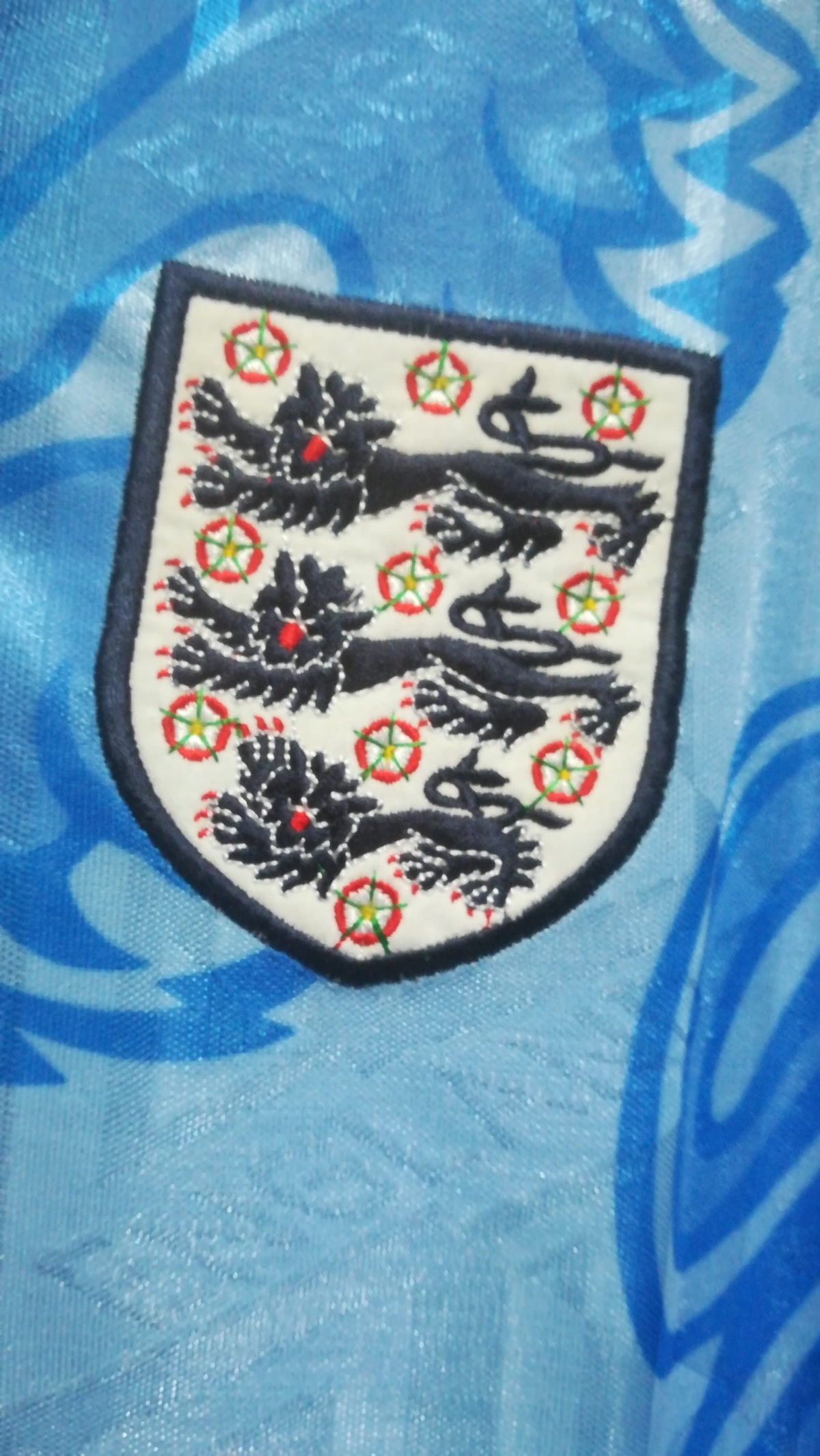 David White's England Debut Shirt v Spain - 1992 - Badge