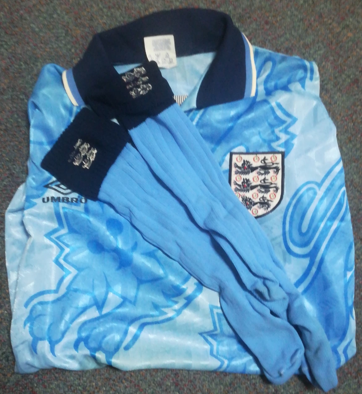 David White's England Debut Shirt v Spain - 1992 - with Socks