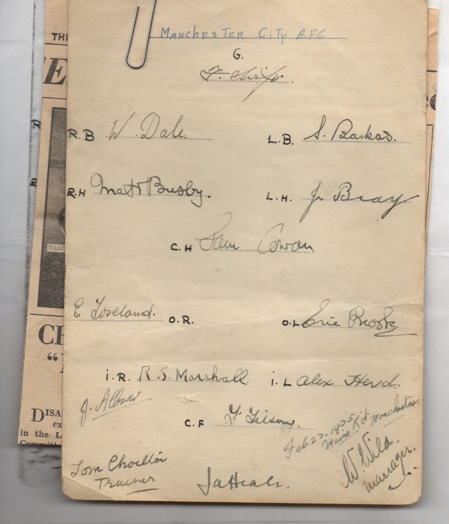 Manchester City Autographs - 1934